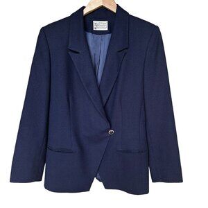 Vintage Miss Pendleton Virgin Wool Blazer Jacket Women's‎ Size 10 Navy Blue USA